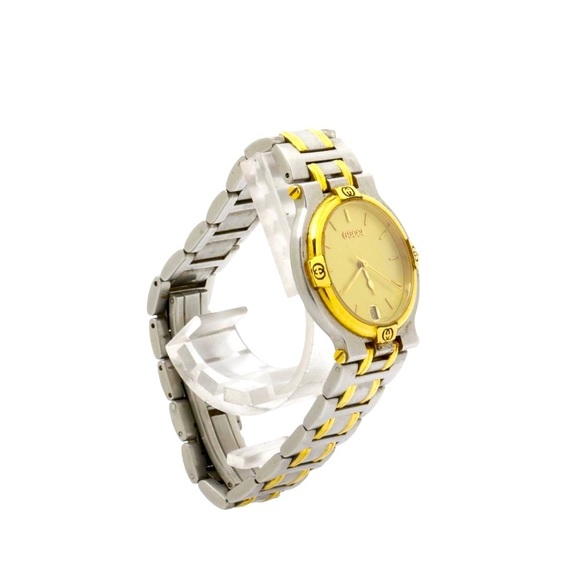 Vintage Gucci 9000M One Size Silver Gold Two-Tone Watch Authentic COA included - Picture 4 of 12